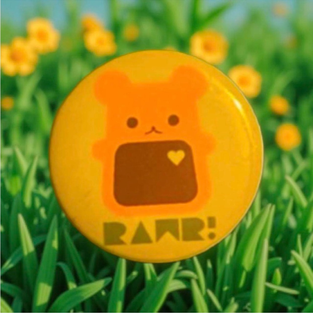 Cute Y2K Yellow Bear Button